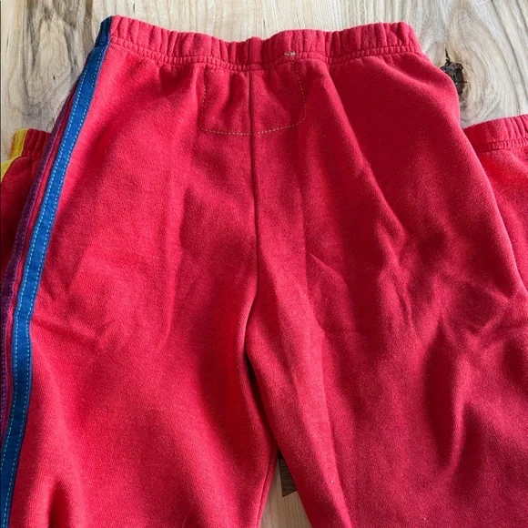 Aviator Nation Red Sweatpants with Rainbow Stripes - Picture 4 of 5